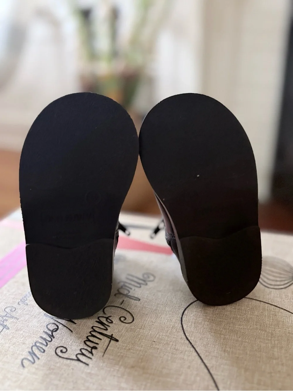 Old Navy Kids Black Ankle Boots with Scalloped Trim
